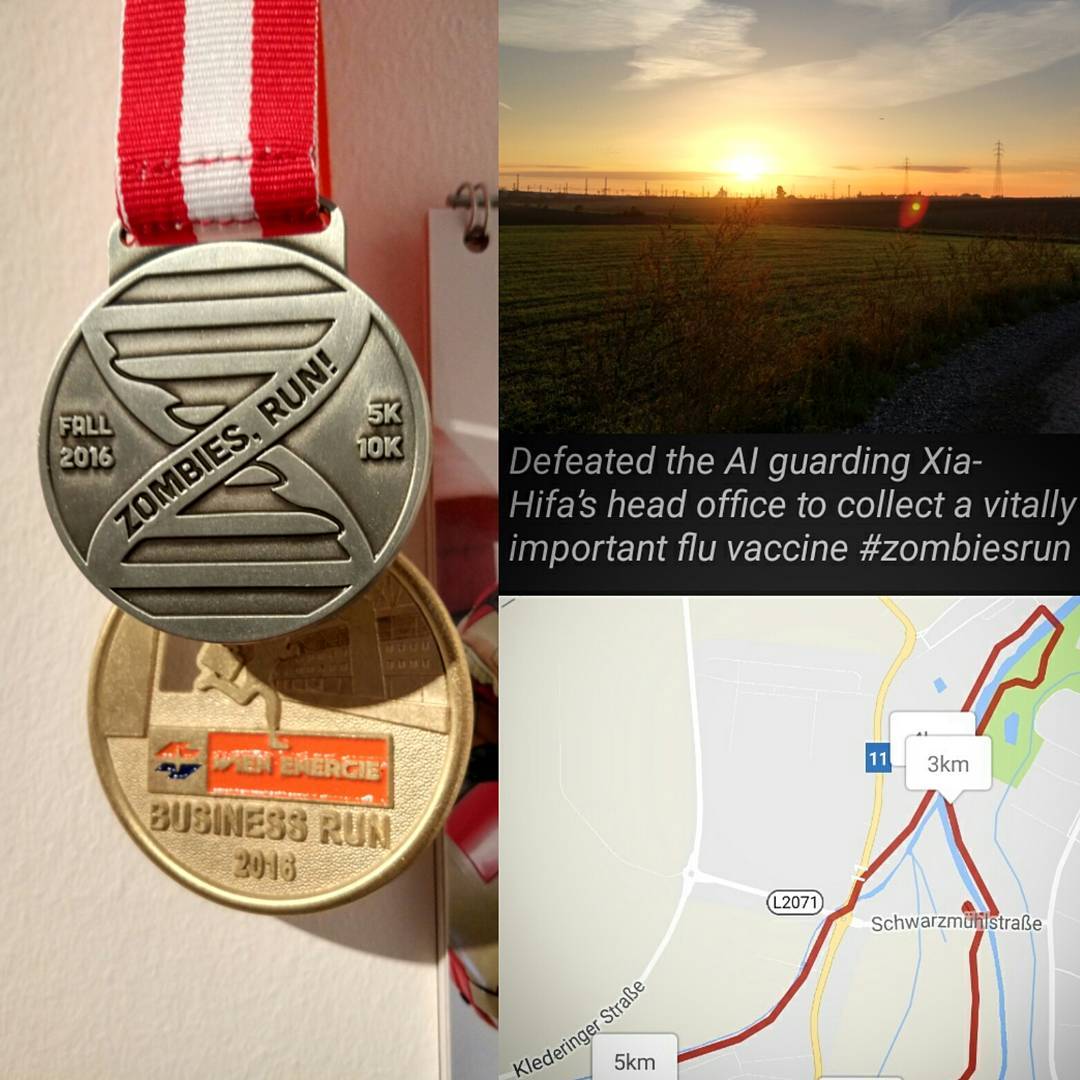 It was an awesome race :) Zombies, Run! Fall 2016 #zombiesrun #virtualrace 2016 #UnderAmour #running #runnerdrun #strava #instarunning #instarun