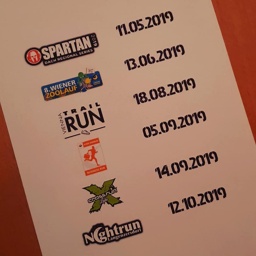 #laufkalender2019 steht! ??#running #runnerdrun #instarunning #spartanrace #viennazoorun #viennatrailrun #wienenergiebusinessrun #xcrossrun #lenightru