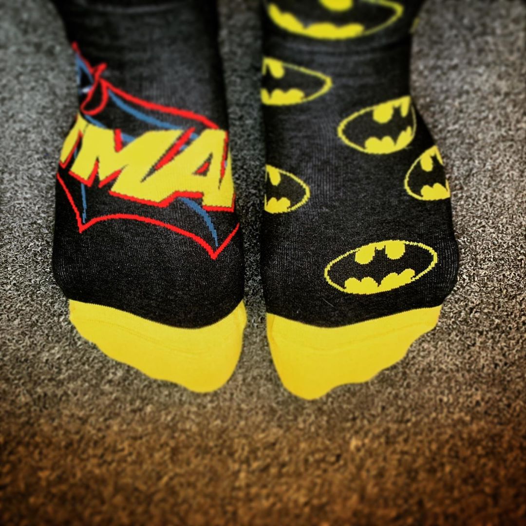 Dress like the job you want, not the job you have! #batman #socks @dedolesde #bringfarbeindiesockenlade