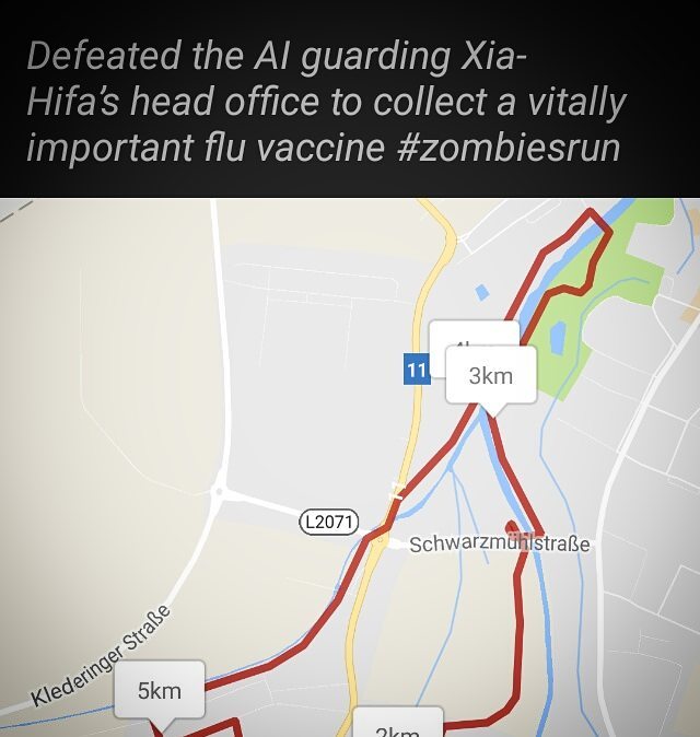 Done with Zombies, Run! Fall 2016 Virtuall Race 5K.. First Try :) #zombiesrun #runnerdrun #running #UnderAmour #morningrun