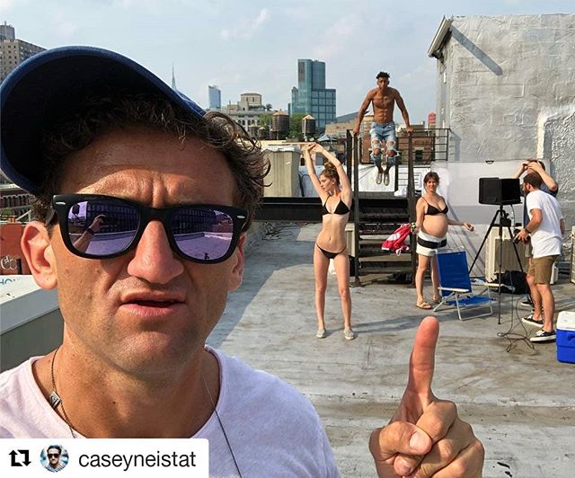 #Repost @caseyneistat (@get_repost)
・・・
one of these women is my pregnant wife.  one is a model for @billy (hint; i’m pointing at my wife ?)